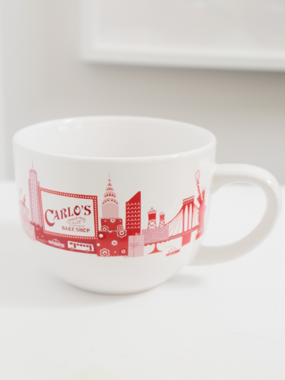 Carlo's Bake Shop City Skyline Souvenir Mug Hoboken NJ Cake Boss Buddy Valastro